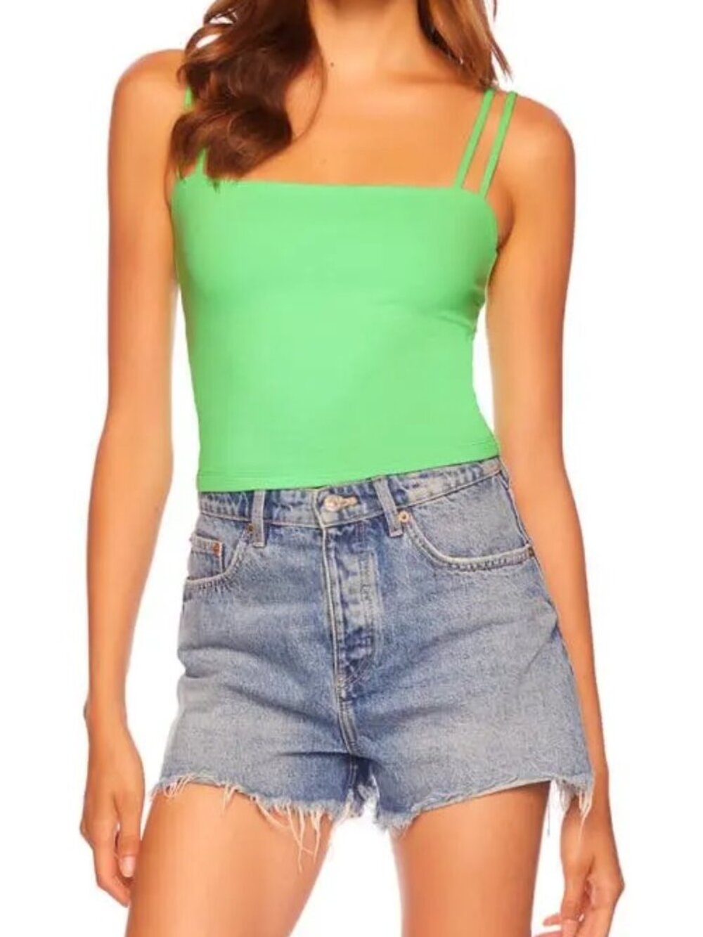 Susana Monaco Neon Green Double String Tank Size Small & Medium